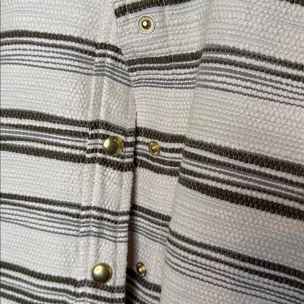 Nwt Madewell Button-Front Jacket in Striped Tweed medium - Picture 4 of 8